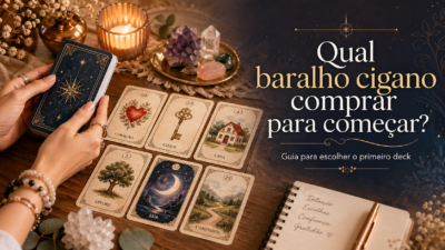Cartas sobre a mesa como referência visual para criar um baralho cigano personalizado